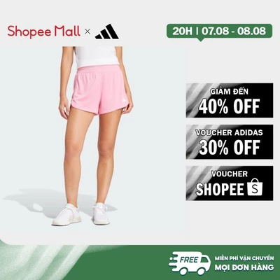 [Duy nhất 8.8 - VOUCHER 30%]adidas Gym & Training Quần Short Cạp Cao Dệt Kim Pacer Essentials Nữ Hồng IR6234