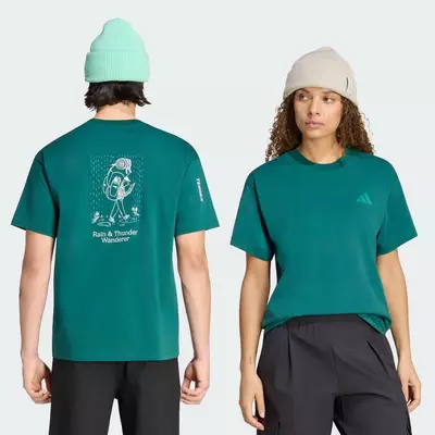 adidas Hiking ÁO THUN GRAPHIC TERREX WANDERER Unisex màu xanh lá KS2533