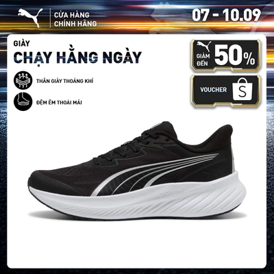 Giày Chạy Bộ PUMA Unisex Pounce Lite 2 Engineered Black-Silver Màu Đen