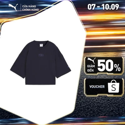 Áo Thun Thời Trang PUMA Nữ PREMIUM ESS Graphic Tee New Navy Màu Xanh