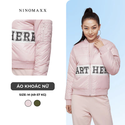 NINOMAXX Áo phao nữ chần bồng bomber họa tiết 1906036
