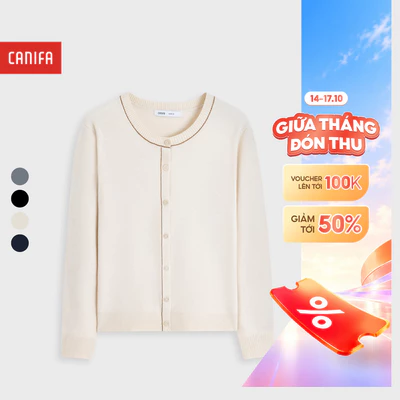 Áo len nữ CANIFA cardigan mỏng dài tay cổ tròn 6TC25W005
