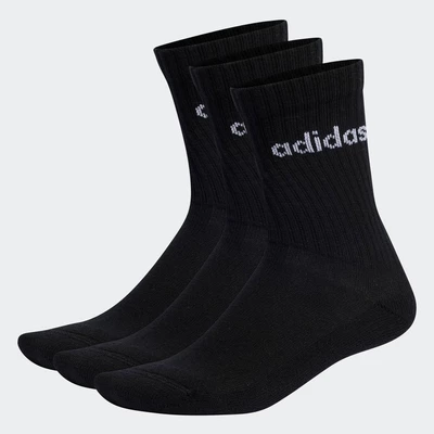 adidas Phong cách sống Bộ 3 Đôi Tất Cao Cổ Linear Có Đệm Unisex Đen IC1301