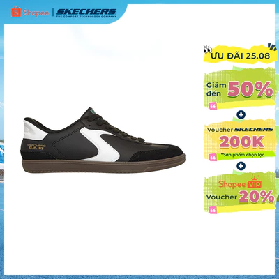 Giày Thể Thao Nam Skechers Slip-ins Court Classics Hotshot Relego - 254156-BKW Air-Cooled Memory Foam