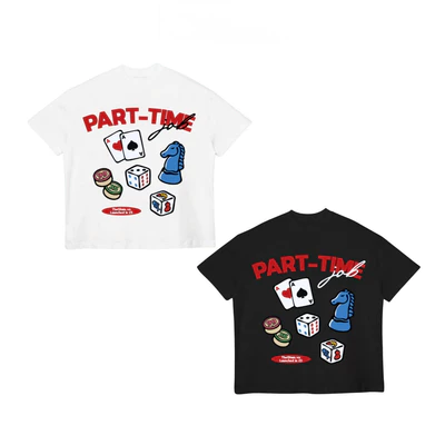 TheGlam CHÍNH HÃNG - Áo Thun Boxy UNISEX "PART-TIME JOB" Trắng/Đen - TS03-16