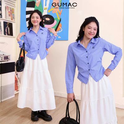 Áo sơ mi nữ Gmorning - GUMAC ôm vừa nhún eo tạo độ ôm cho eo  YAF11036