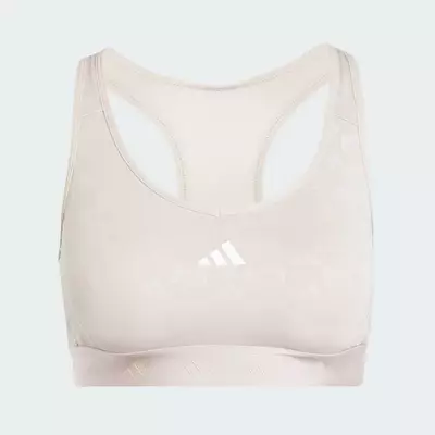 adidas Gym & Training Áo Bra Tập Luyện Nâng Đỡ Vừa PrimeLiftreact Hyperglam Dập Nổi Nữ Be IX3195
