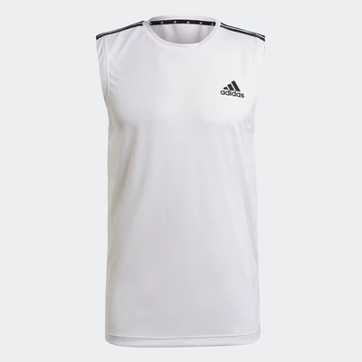 adidas Gym & Training AEROREADY Designed To Move Sport 3-Stripes Tank Top Men White GM2158