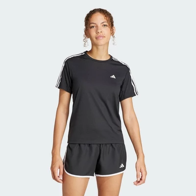 adidas Chạy Áo Thun 3 Sọc Own the Run Nữ Đen IQ3875