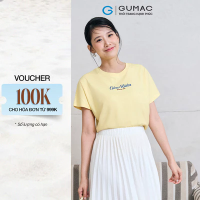 Áo thun nữ GUMAC form suông cánh dơi in art phối màu ATF12031