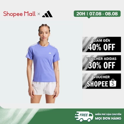 [Duy nhất 8.8 - VOUCHER 30%]adidas Chạy Áo Thun 3 Sọc Own the Run Nữ Màu xanh da trời IW0021