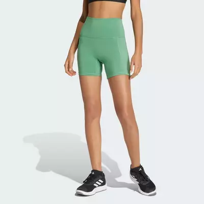 adidas Gym & Training Quần Legging Ngắn 3 Stripes Studio All Me Booty Nữ màu xanh lá KV4682