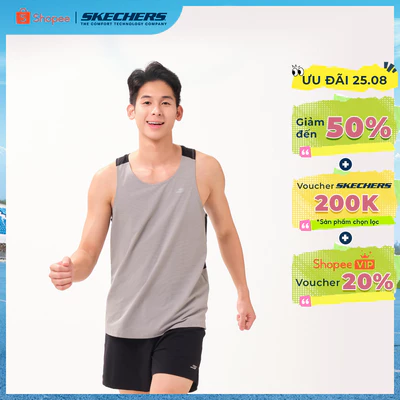 Sports Tank Top Nam Skechers Running Performance Sports Tank Top - SP226M125-04D8