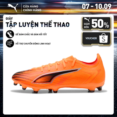 Giày Đá Bóng PUMA Unisex ULTRA 6 MATCH FG AG Heat Fire-Black-Glowing Red Màu Cam