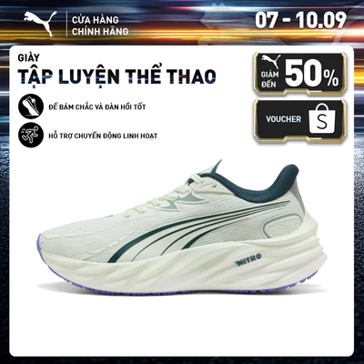 Giày Chạy Bộ PUMA Nữ Velocity NITRO 4 Wns Sage Frost-Green Terrain Màu Xanh Lá