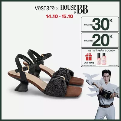 Vascara Giày Sandals Quai Đan Trang Trí - SDN 0874