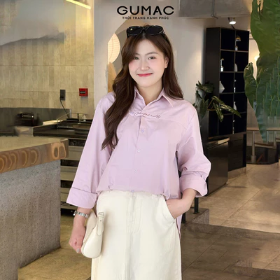 Áo sơ mi nữ Gmorning - GUMAC nẹp thêu  YAF10004