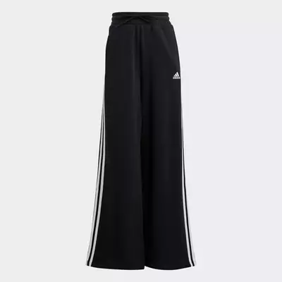 adidas Phong cách sống Quần Ống Rộng Vải Thun Da Cá 3 Sọc Essentials Nữ Đen HZ5747
