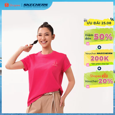 Áo Thun Tay Ngắn Nữ Skechers CNY Short Sleeve Tee - SL126W529-00FA