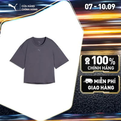 Áo Thun Tập Luyện PUMA Nữ W CLOUDSPUN RELAXED TEE Inky Depths Màu Xám