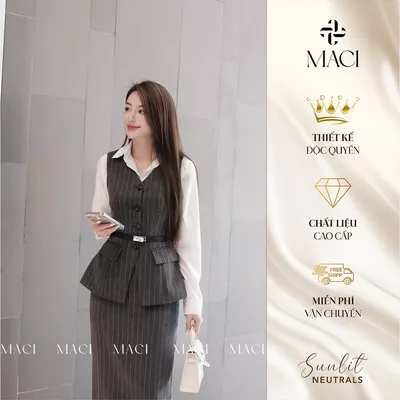 Chân Váy Moni Sọc Xương Cá MACI MCVCVSO0079 Thời Trang Nữ Thiết Kế Độc Quyền