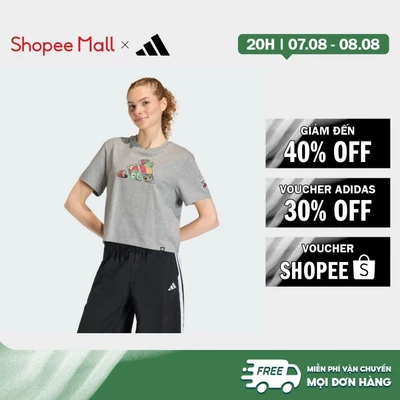 [Duy nhất 8.8 - VOUCHER 30%]adidas Phong cách sống ÁO THUN GRAPHIC FOOD CROPPED LOOSE Nữ Xám KA5074