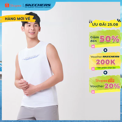 Áo Thun Không Tay Nam Skechers Walking Performance Sleeveless Tee - SP326M413-0019