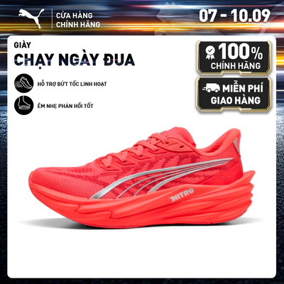 Giày Chạy Bộ PUMA Nữ Deviate NITRO 4 Wns Ultra Red-Silver Màu Đỏ