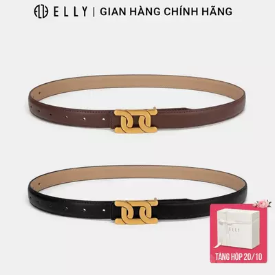 Thắt lưng nữ ELLY ED73 khóa chốt da thật cao cấp dây nịt nữ thời trang chính hãng