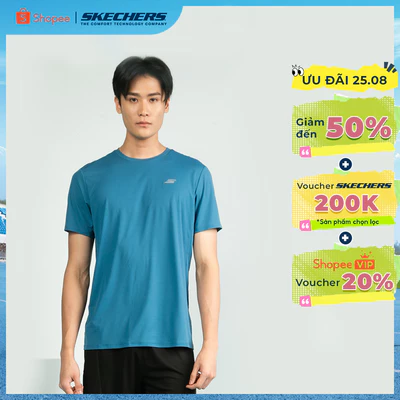 Áo Thun Tay Ngắn Nam Skechers Running Performance Short Sleeve Tee - SP325M356-0281
