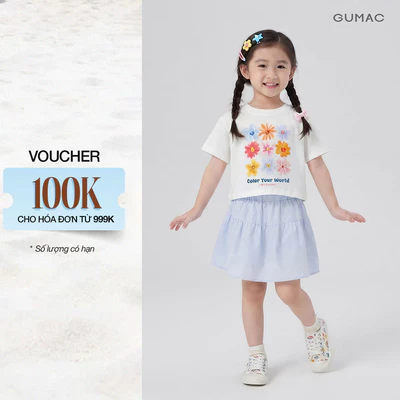 Áo Thun Trẻ Em GUMAC Form Suông Cổ Tròn Tay Ngắn Cotton 2 Chiều In Họa Tiết ATGG08051