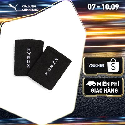 Băng Tay Tập Luyện PUMA Unisex x HYROX LONG Wristband Black Màu Đen