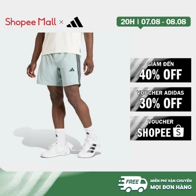 [Duy nhất 8.8 - VOUCHER 30%]adidas Gym & Training QUẦN SHORT DỆT CƠ BẢN 3 GẠCH WORKOUT ESSENTIAL Nam màu xanh lá KD0684