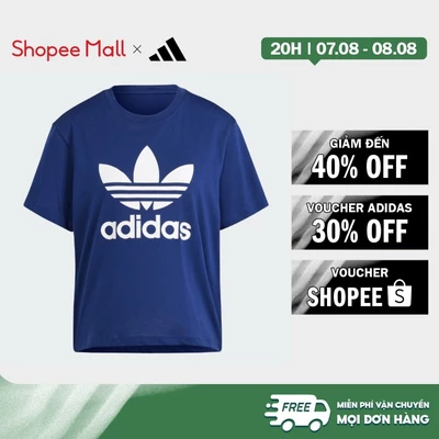 [Duy nhất 8.8 - VOUCHER 30%]adidas Phong cách sống Áo Thun Boxy Ba Lá Adicolor Nữ Màu xanh da trời IN8440