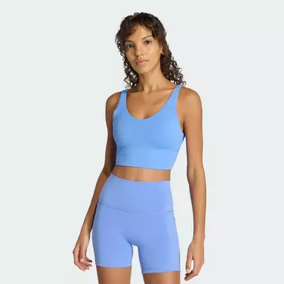 adidas Gym & Training Áo Bra Nâng Đỡ Nhẹ 3 Stripes Studio All Me Nữ Màu xanh da trời HZ0873