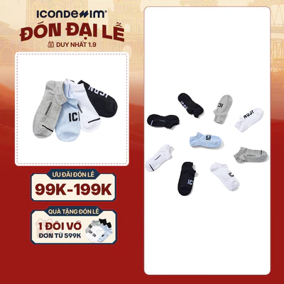 [HÀNG TẶNG KHÔNG BÁN] Vớ No-Show Nam ICONDENIM Bold Logo ICDN VOID0042