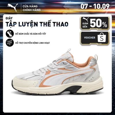 Giày Thể Thao PUMA Unisex Milenio tech_ Feather Gray-White-Cinnabar Màu Xám