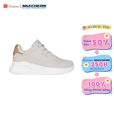 Giày Thể Thao Nữ Skechers Street UNO Lite Shimmer Along-177291-NAT Memory Foam