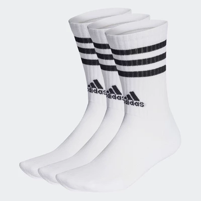 adidas Phong cách sống & Bóng rổ Bộ 3 Đôi Tất Cổ Cao Lót Đệm 3 Sọc Unisex trắng HT3458