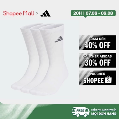 [Duy nhất 8.8 - VOUCHER 30%]adidas Phong cách sống BỘ 3 ĐÔI TẤT CỔ TRUNG LÓT ĐỆM SPORTSWEAR Unisex trắng KR7118
