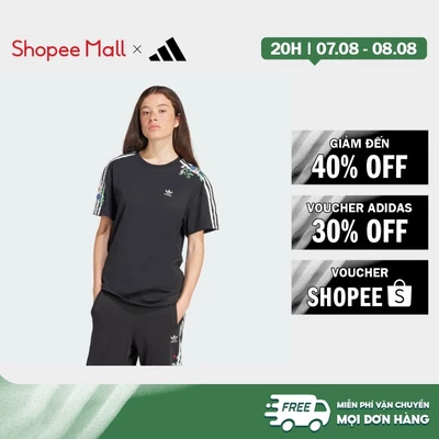 [Duy nhất 8.8 - VOUCHER 30%]adidas Phong cách sống Áo Thun Hoa Dáng Suông Nữ Đen IT5399