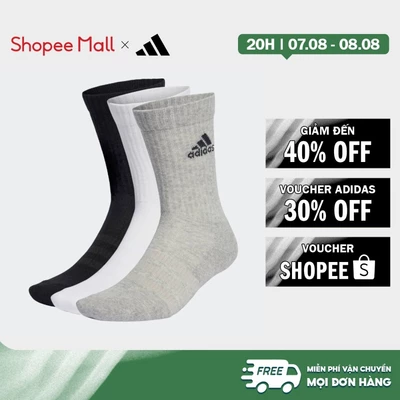 [Duy nhất 8.8 - VOUCHER 30%]adidas Phong cách sống & Bóng rổ Bộ 3 Đôi Tất Cao Cổ Có Đệm Unisex Xám IA3951