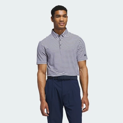 adidas Đánh gôn Áo Polo Kẻ Sọc Ultimate365 Nam trắng JP0476