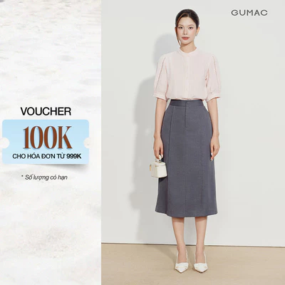 [VOUCHER 22%] Chân Váy Nữ GUMAC Form A Lưng Rời Túi Xéo Nút Bọc Tôn Dáng Che Khuyết Điểm Tôn Eo VG07004