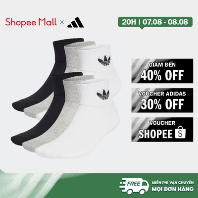 [Duy nhất 8.8 - VOUCHER 30%]adidas Phong cách sống Bộ 6 Đôi Tất Cổ Lửng Unisex trắng IJ5628