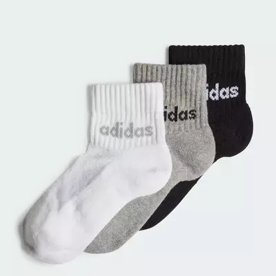 adidas Phong cách sống Bộ 3 Đôi Tất Cổ Chân Outlet Value Linear Cho Trẻ Em Trẻ em Đen IV7151
