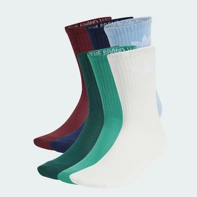 adidas Phong cách sống Bộ 6 Đôi Tất Cổ Trung Cushion Logo Ba Lá Unisex trắng JI9504
