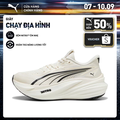 Giày Chạy Bộ PUMA Nữ MagMax NITRO 2 Wns Warm White-Black Màu Trắng