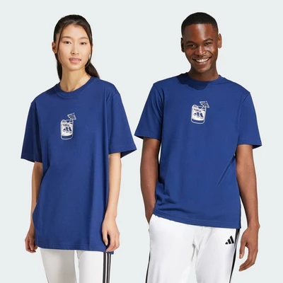 adidas Lifestyle Lounge Drink Graphic Tee Men Blue JJ4014