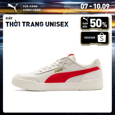 Giày thời trang PUMA Unisex Caracal Whisper White-High Risk Red Màu Trắng